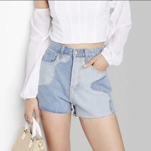 Wild Fable • Two Tone Patchwork Denim Shorts